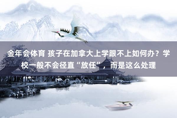 金年会体育 孩子在加拿大上学跟不上如何办？学校一般不会径直“放任”，而是这么处理