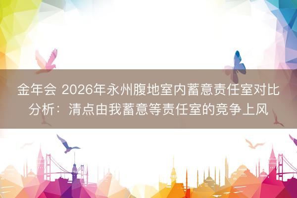 金年会 2026年永州腹地室内蓄意责任室对比分析：清点由我蓄意等责任室的竞争上风