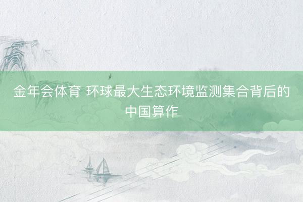 金年会体育 环球最大生态环境监测集合背后的中国算作